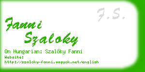 fanni szaloky business card